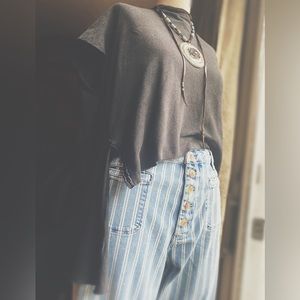 Altered Asymmetrical Muscle Tee | Washed Black | Oversized Size Small